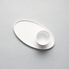 Bisque White Oval Tray S, 20cm x 11cm x H1cm, Moriyama