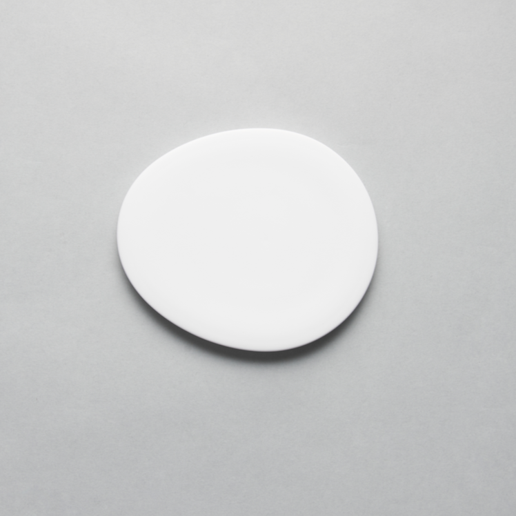 Bisque White Flat Oval Plate, 14cm x 12cm x H1cm, Moriyama
