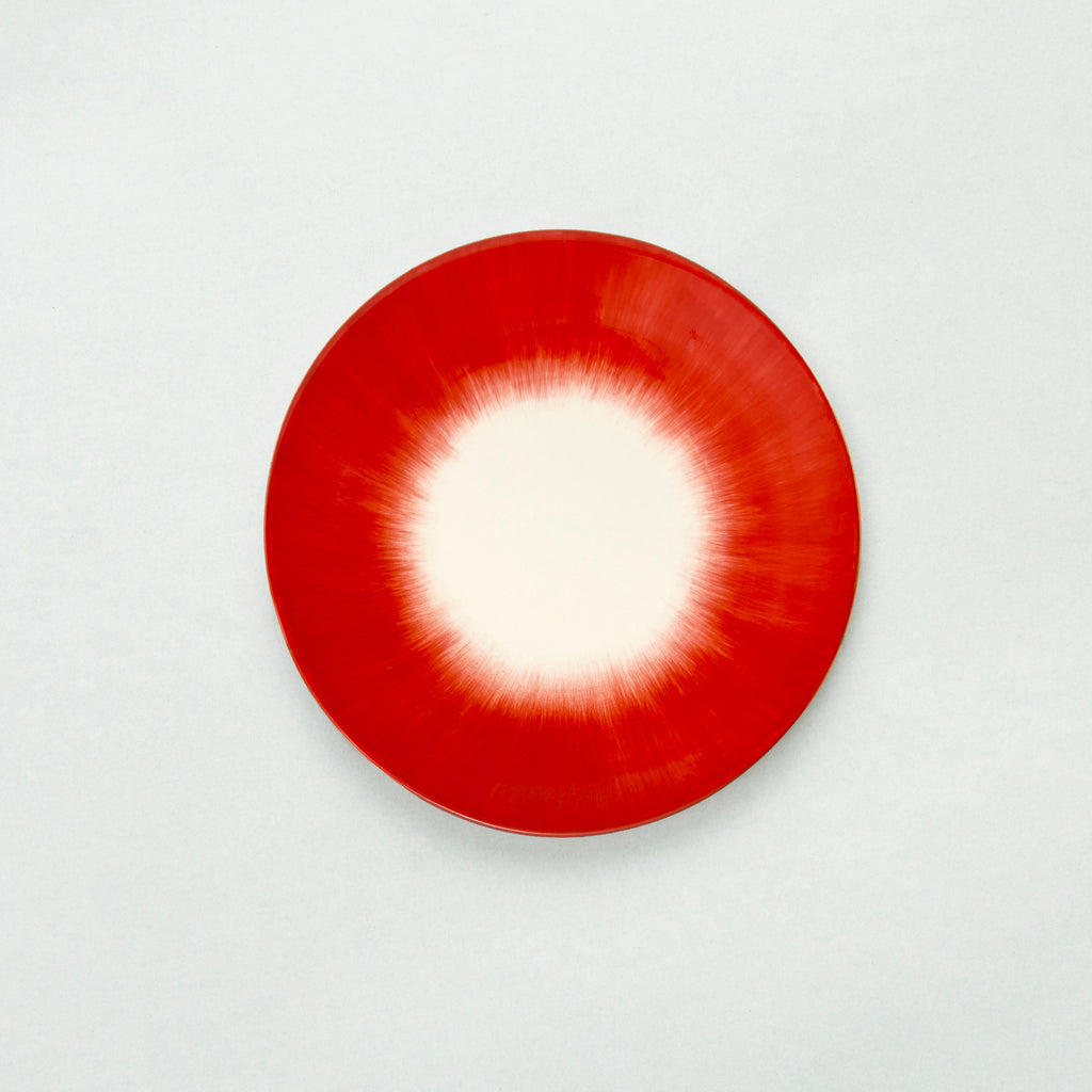 Dinner Plate, 17.5cm, Dé Off-White/Red VAR 5, Design by Ann Demeulemeester